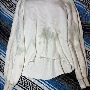 Abercrombie & Fitch White Long-Sleeve Crewneck Sweatshirt